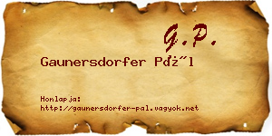 Gaunersdorfer Pál névjegykártya
